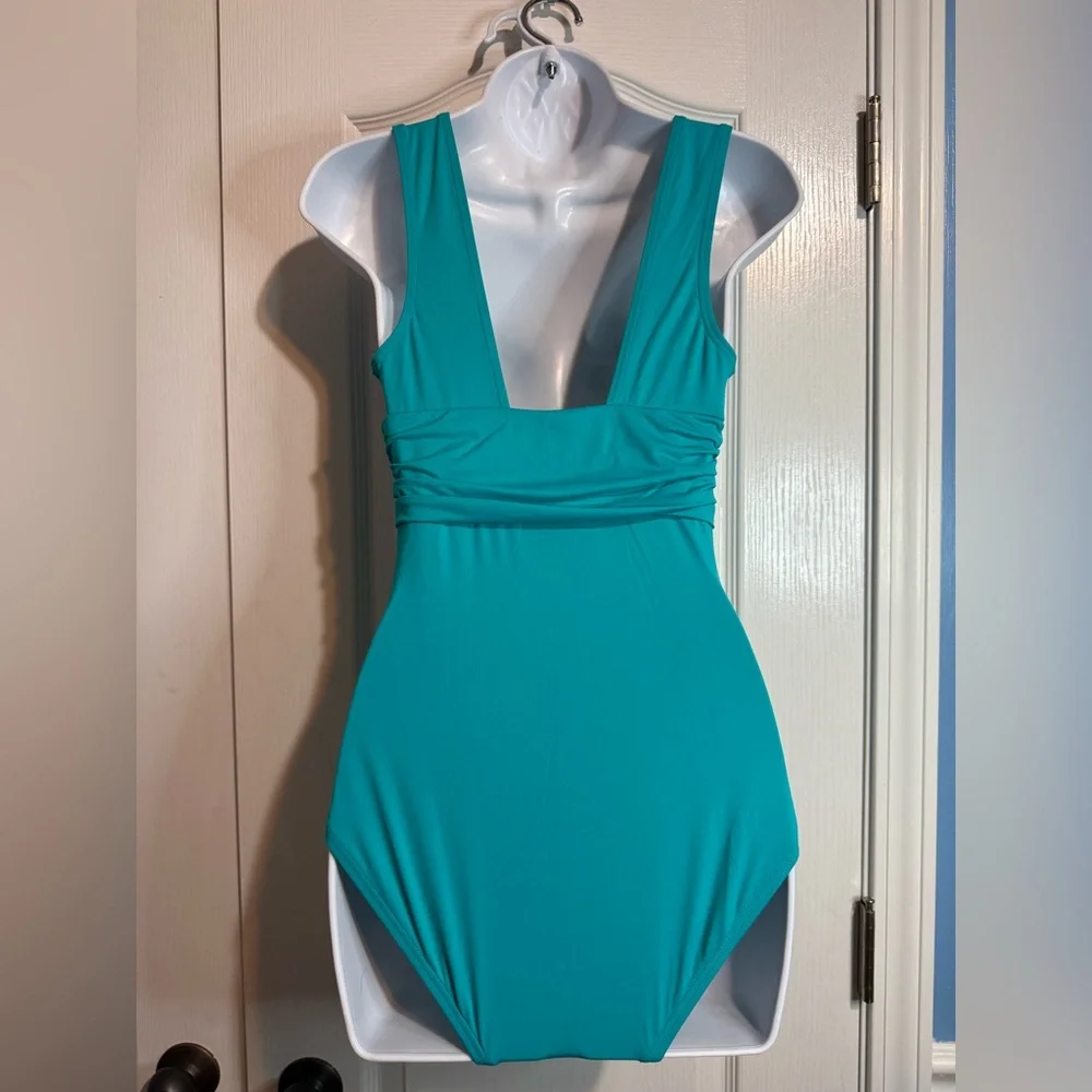 DKNY‎ Swim Aqua One-Piece Swim Suit – Size Small - Picture 4 of 5